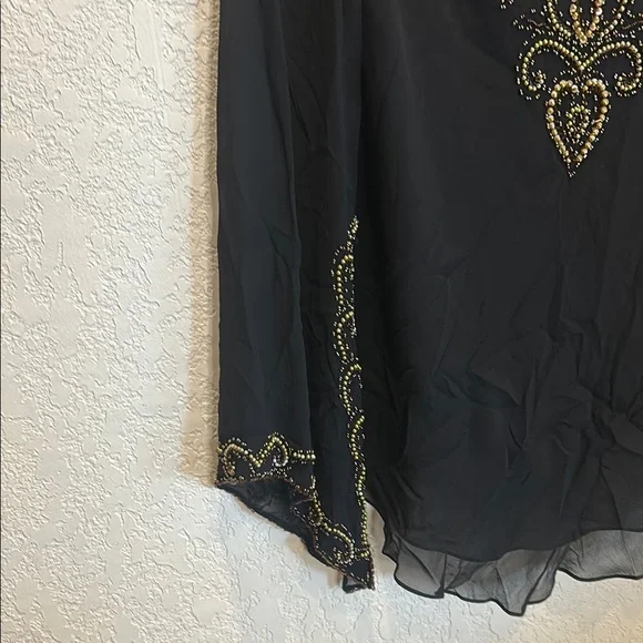 Sue Wong Black Top with Gold Embellishments - Picture 4 of 7